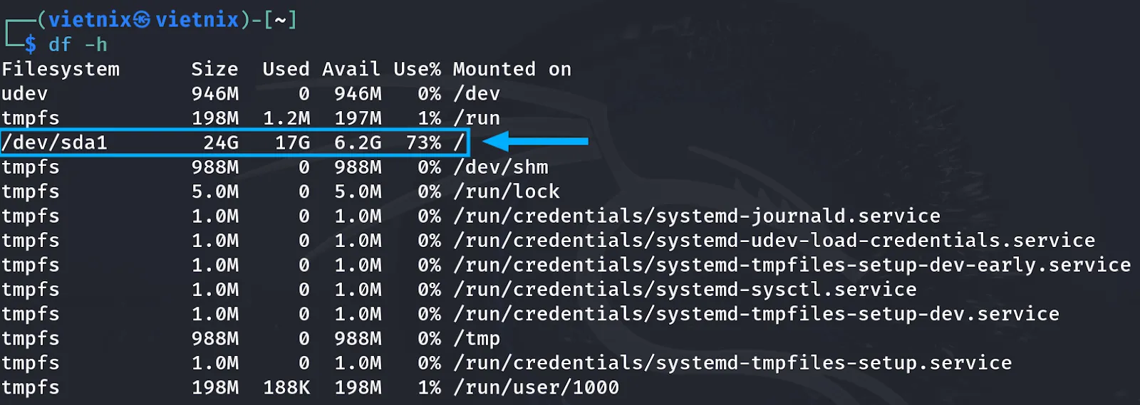 Tìm hiểu cách tạo và kích hoạt Swap trên Linux chi tiết nhất 20 Kiểm tra dung lượng ổ đĩa