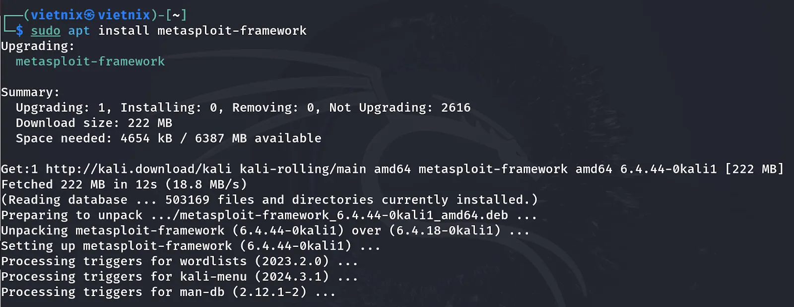 Cách cài đặt metasploit trên Kali Linux từng bước chi tiết và cơ bản nhất 24 Cài đặt Metasploit