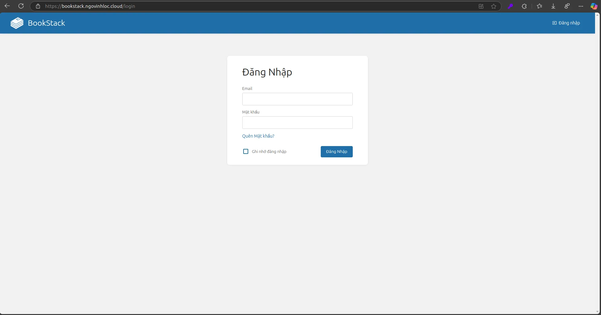 Hướng dẫn cài đặt BookStack trên cPanel nhanh chóng 40 Đăng nhập vào BookStack