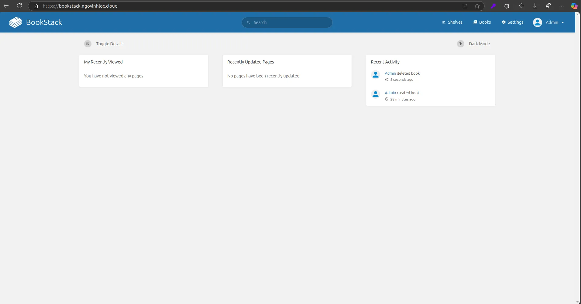 Hướng dẫn cài đặt BookStack trên cPanel nhanh chóng 41 Cài đặt BookStack trên cPanel thành công