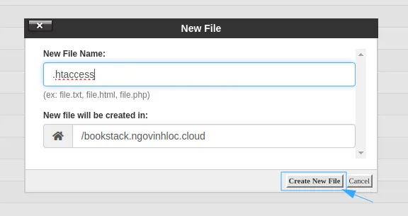 Hướng dẫn cài đặt BookStack trên cPanel nhanh chóng 38 Tạo file .htaccess