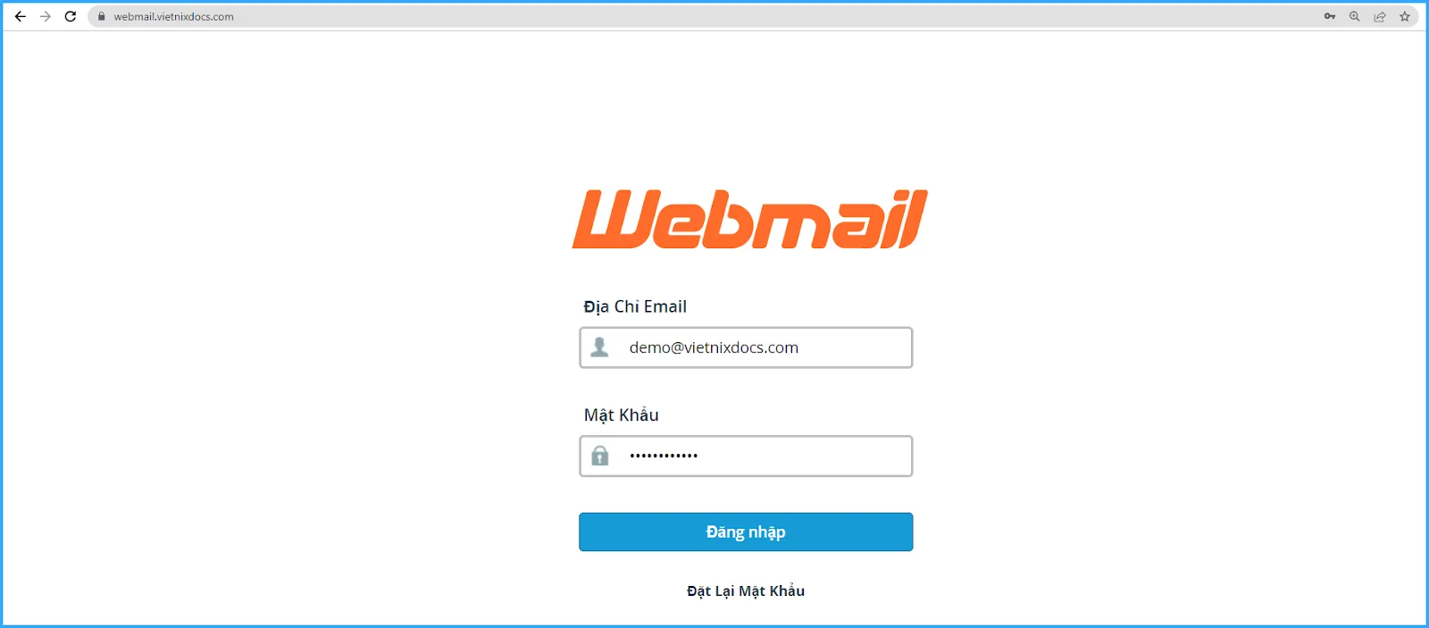 Đăng nhập vào Webmail