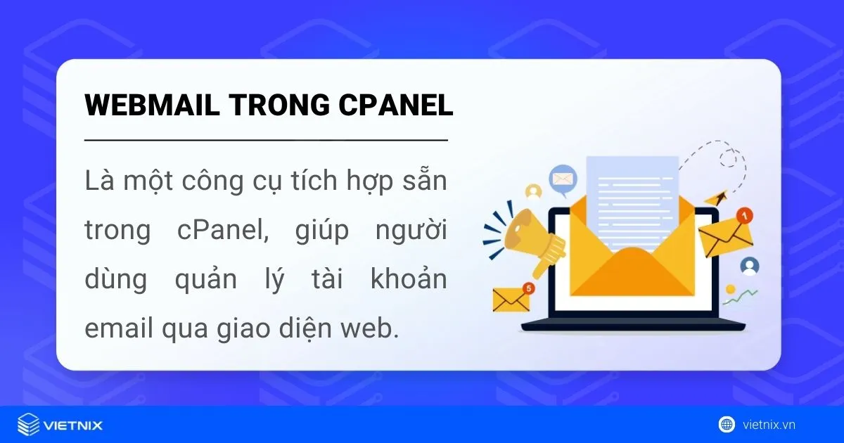 Webmail tích hợp sẵn trong cPanel