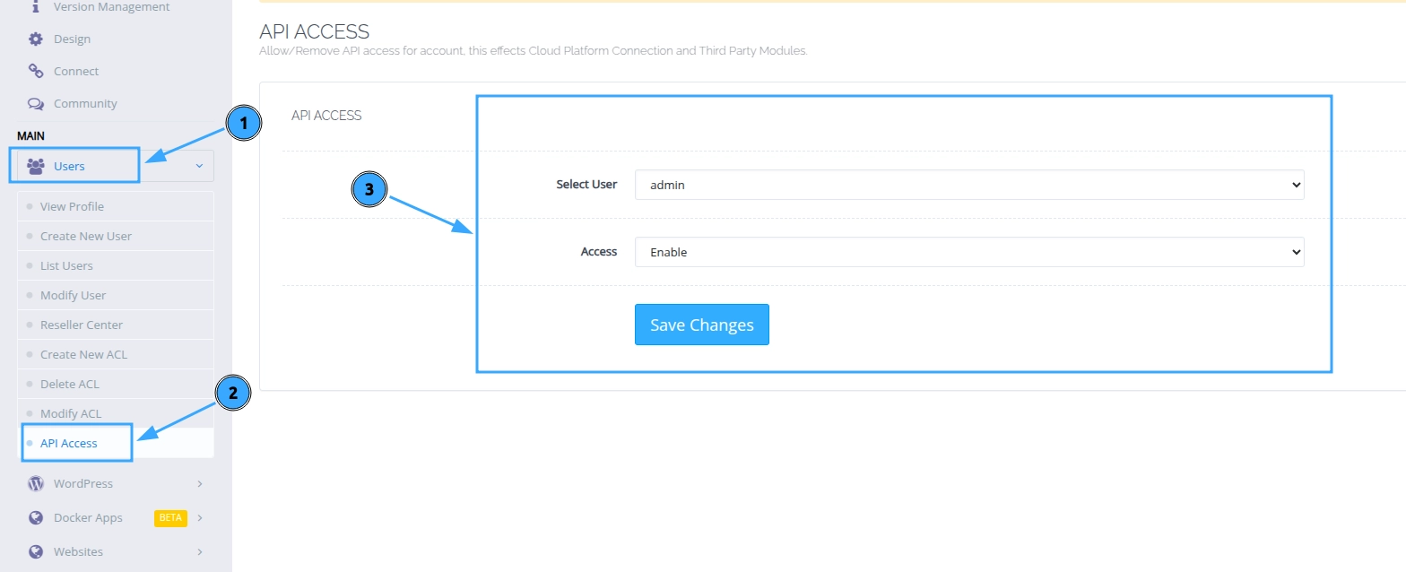 Kích hoạt API Access