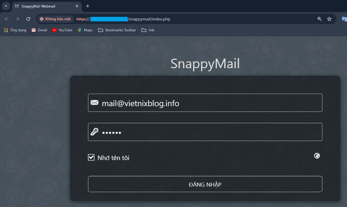 Cách tạo và sử dụng email trên CyberPanel 18 Giao diện đăng nhập email
