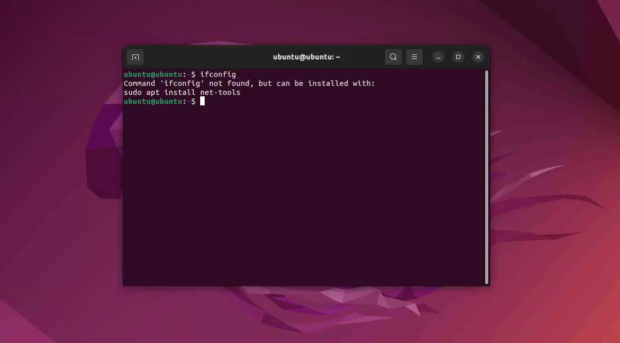 Lỗi ifconfig: command not found trong Linux