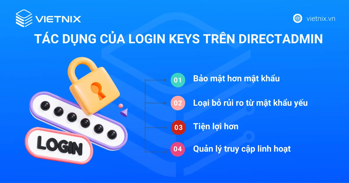 tác dụng của Sử dụng Login Keys trên DirectAdmin 