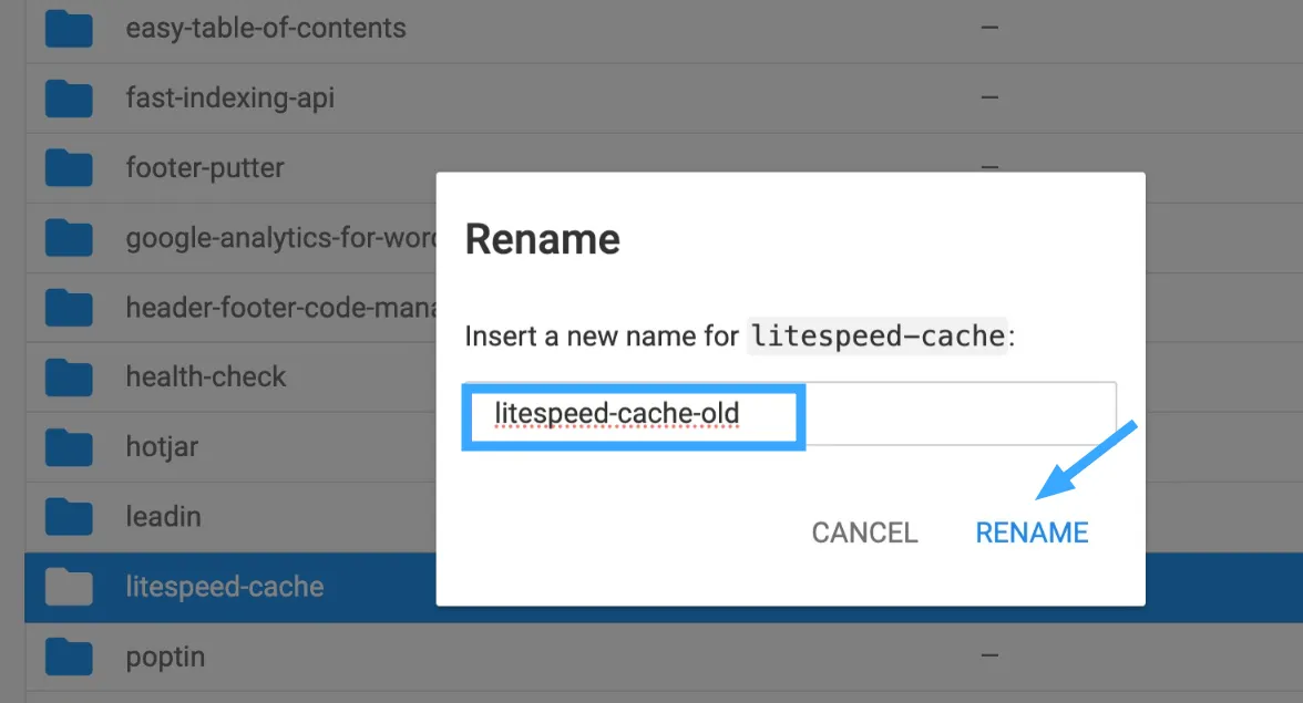 Cách sửa lỗi Parse Error: "Syntax Error, Unexpected" trong WordPress 46 Đổi tên thư mục bằng cách thêm “-old” vào cuối