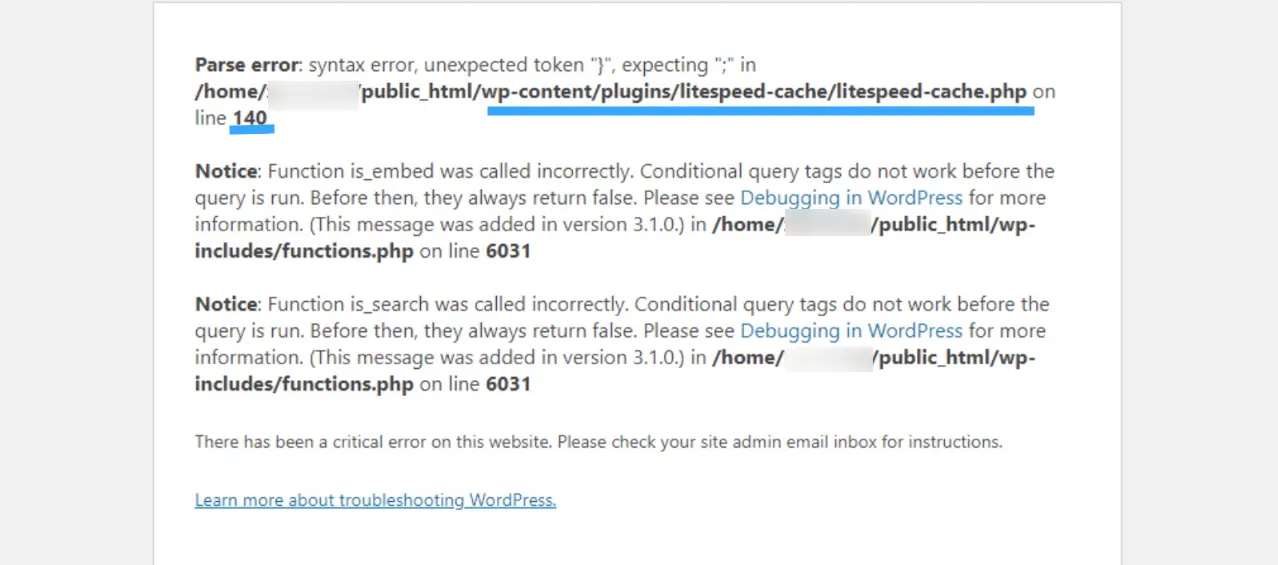 Cách sửa lỗi Parse Error: "Syntax Error, Unexpected" trong WordPress 35 Xác định chính xác nguyên nhân lỗi và tiến hành sửa lỗi từ đúng vị trí được báo