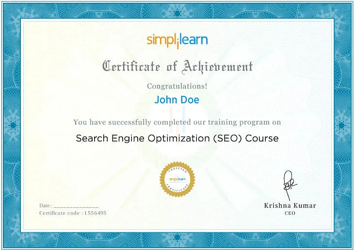 SEO Certification (trả phí) – Simplilearn