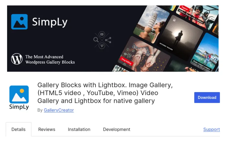 Simple Gallery Blocks – Plugin tạo gallery đẹp mắt và tối ưu