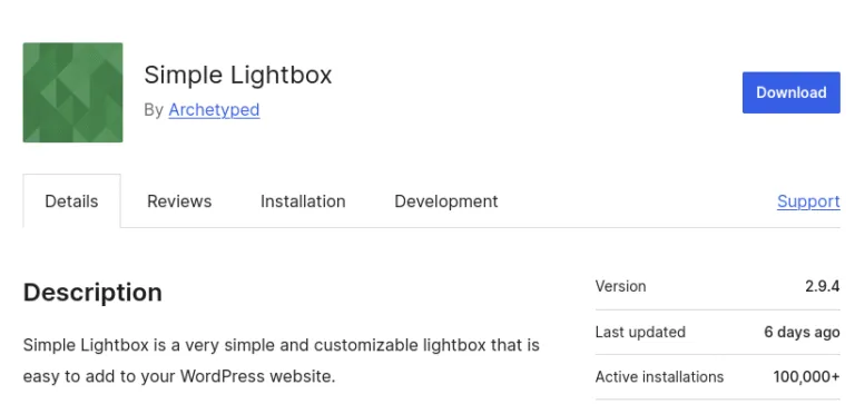 Simple Lightbox – Plugin Lightbox đơn giản và tùy biến cao