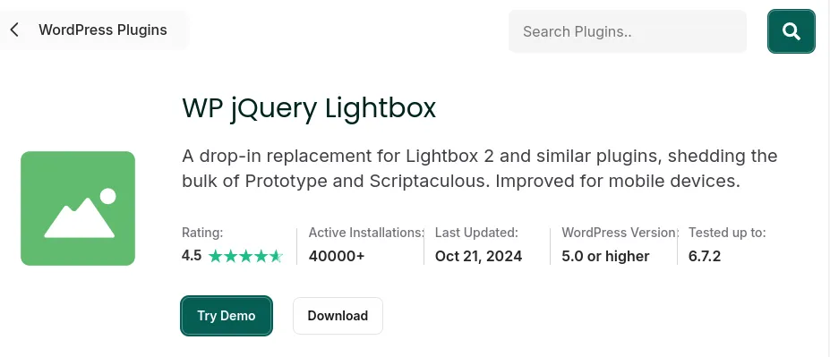 WP jQuery Lightbox – Plugin nhẹ cho việc hiển thị ảnh tự động