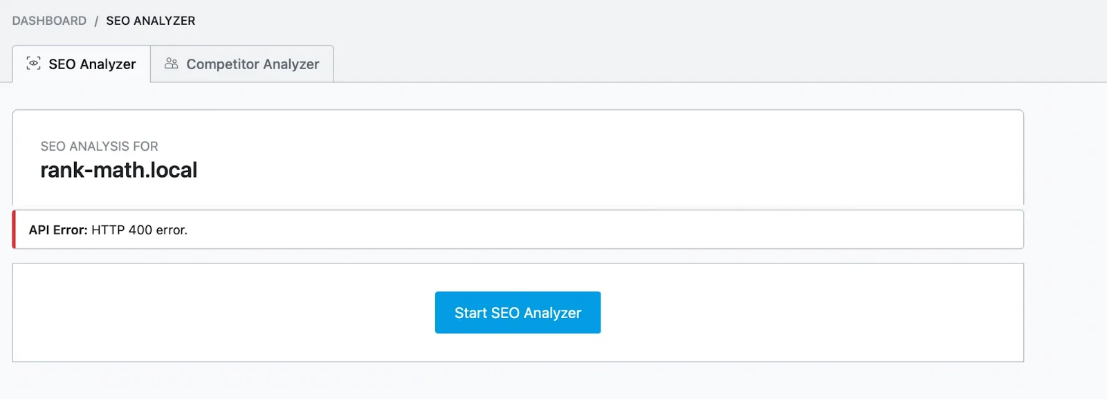 Cách sửa lỗi API Error: HTTP 400 khi dùng Rank Math SEO Analyzer 23 Website chạy trên localhost