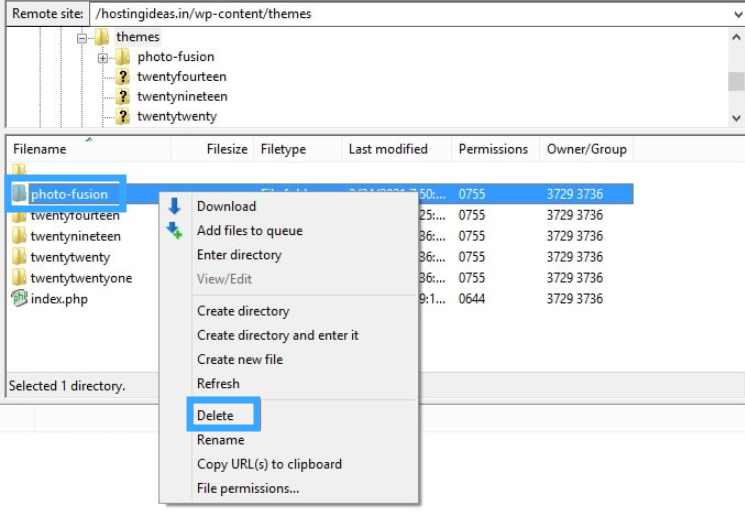 Hướng dẫn xóa theme trong WordPress kèm 29 xóa theme WordPress thông qua FTP