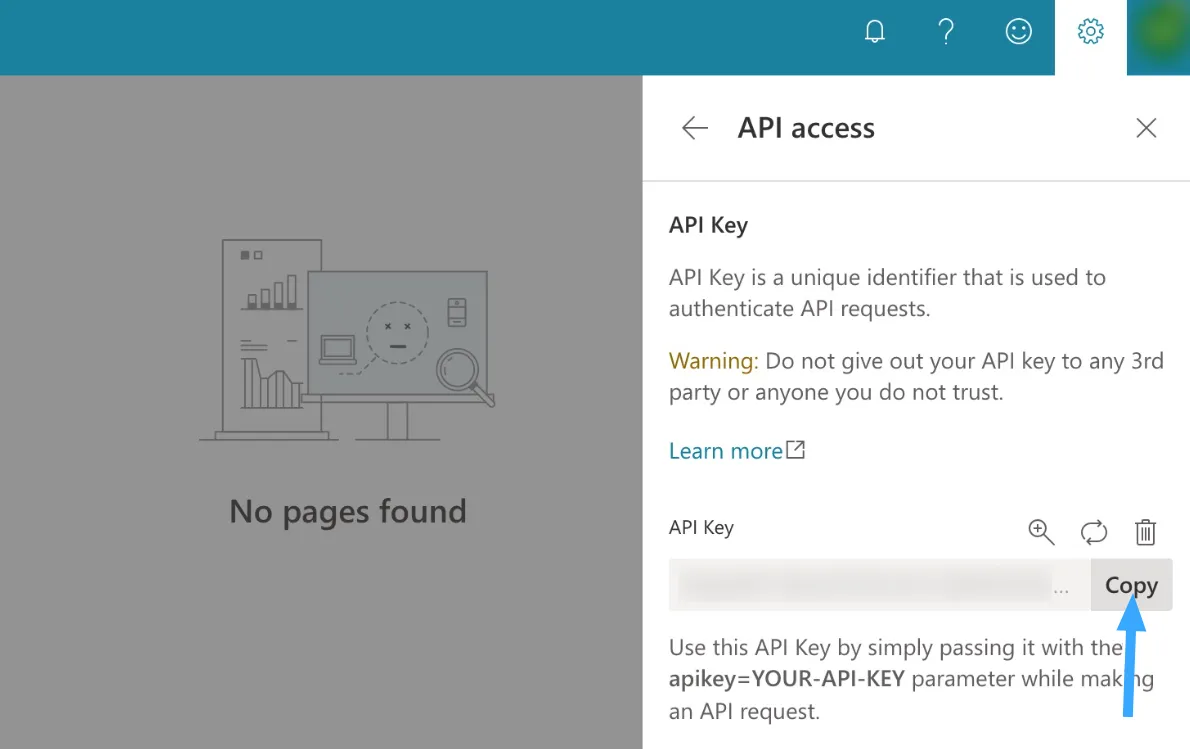 Cách sửa lỗi Failed to Submit Post to the Bing URL Submission API Error chi tiết 33 Lấy khóa API liên kết với tài khoản Bing