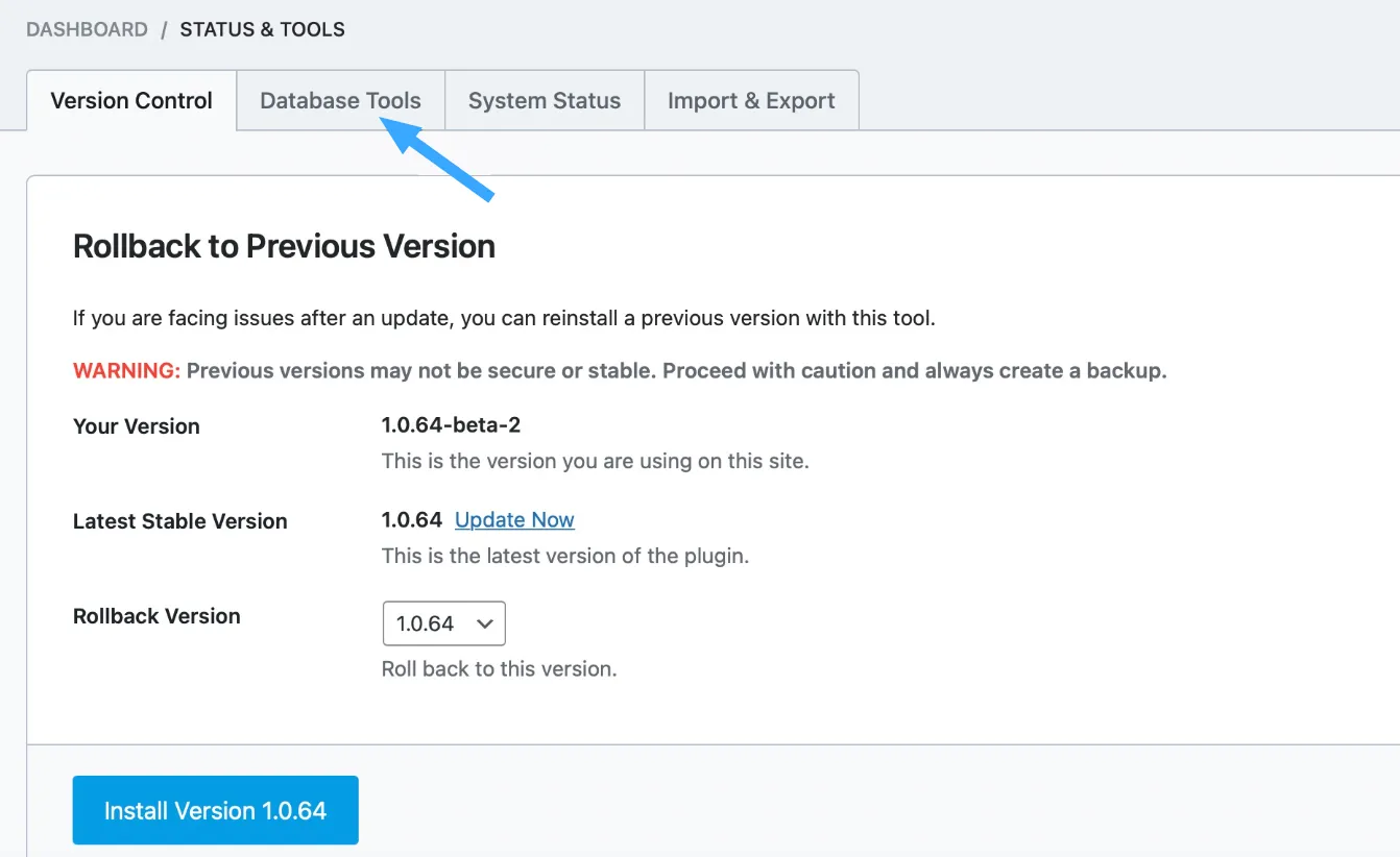 Tổng quan về Rank Math status và tools cho người mới 41 Database Tools