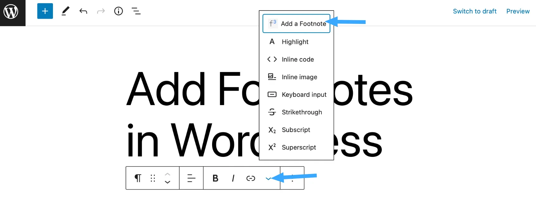 Cách thêm chú thích cuối trang trong WordPress đơn giản nhất 41 Chọn Add a Footnote
