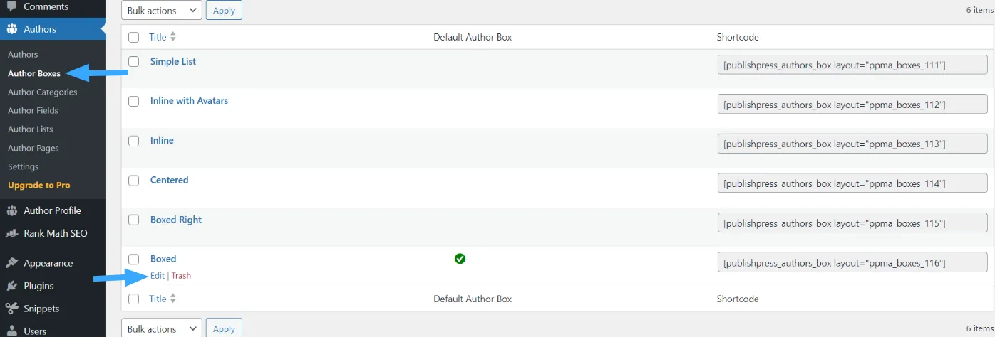 Cách thêm đồng tác giả vào bài viết WordPress đơn giản nhất 35 Di chuột qua mục “Boxed” và nhấn Edit