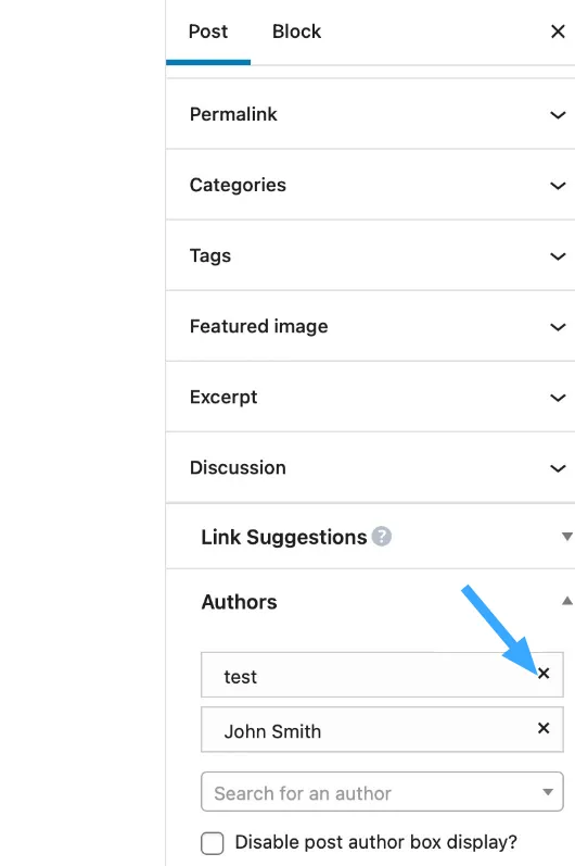 Cách thêm đồng tác giả vào bài viết WordPress đơn giản nhất 29 Nhấn vào biểu tượng X nếu muốn xóa tên tác giả