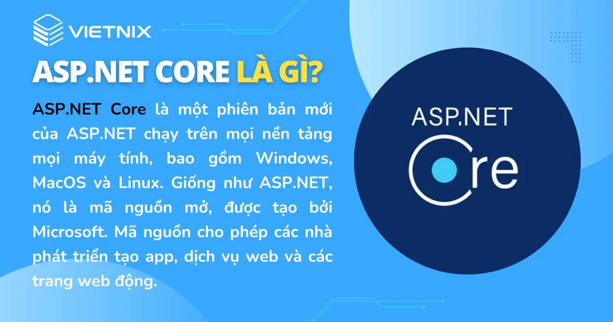 ASP Net là gì? Phân tích cấu trúc hoạt động chính, so sánh ASP.NET và PHP 15 ASP.NET Core là một phiên bản mới của ASP.NET
