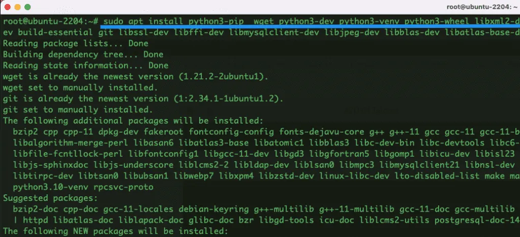 Hướng dẫn cài đặt Odoo 15 trên Ubuntu 22.04 chi tiết từ A đến Z 17 Bước 2: Cài đặt Python3 và các thư viện cần thiết