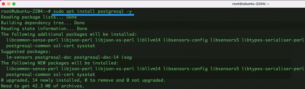 Hướng dẫn cài đặt Odoo 15 trên Ubuntu 22.04 chi tiết từ A đến Z 18 Bước 3: Cài đặt PostgreSQL