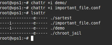 Hướng dẫn cách sử dụng lệnh chattr trong Linux chi tết 20 Ký hiệu i ở cột thuộc tính