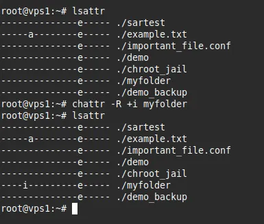 Hướng dẫn cách sử dụng lệnh chattr trong Linux chi tết 25 Bảo vệ toàn bộ thư mục