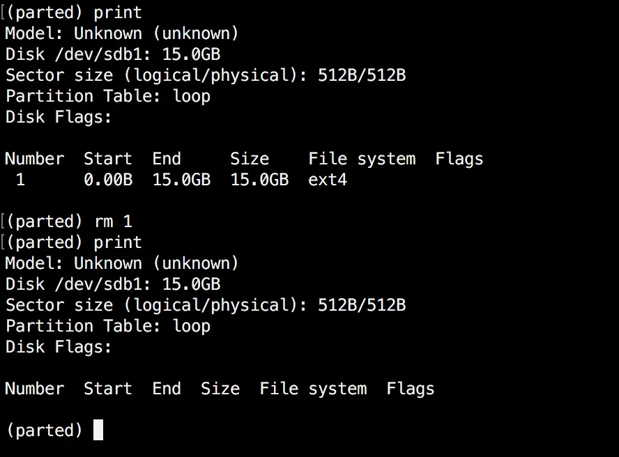 Tìm hiểu về Parted Linux dành cho người mới 22 Xóa phân vùng Linux - Nguồn: Internet