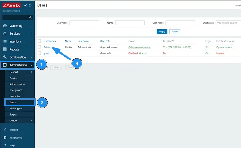 Hướng dẫn chi tiết cài đặt Zabbix 6.0 LTS trên Ubuntu 22.04: Tối ưu giám sát hệ thống hiệu quả 31 Thay đổi mật khẩu Admin