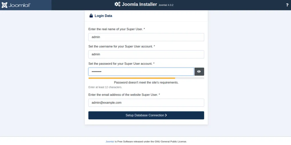 Cách cài đặt Joomla trên Ubuntu 22.04: Hướng dẫn chi tiết từ A đến Z cho người mới bắt đầu 37 Thiết lập tài khoản quản trị