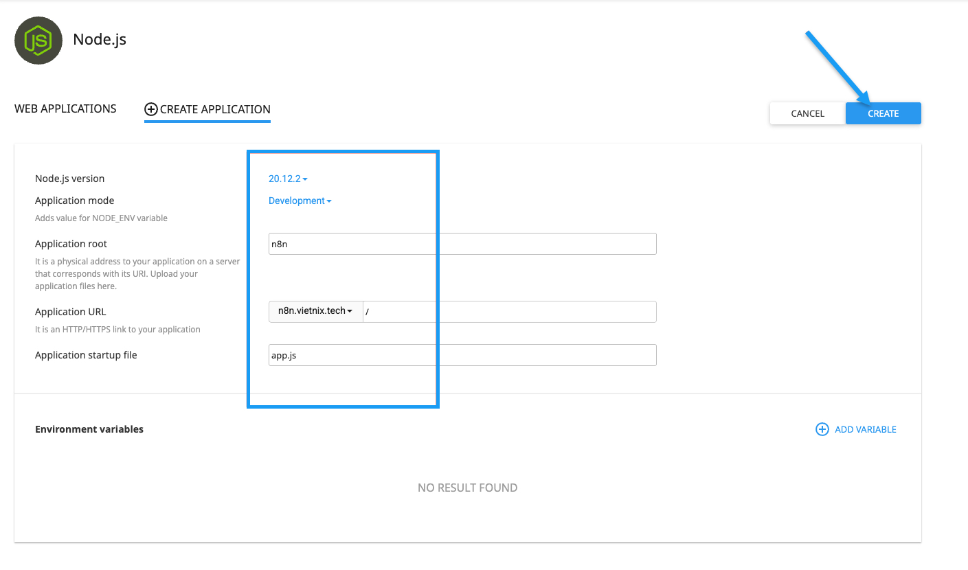 Hướng dẫn cài đặt n8n trên Hosting cPanel dễ dàng và chi tiết nhất 25 Điền thông tin cấu hình