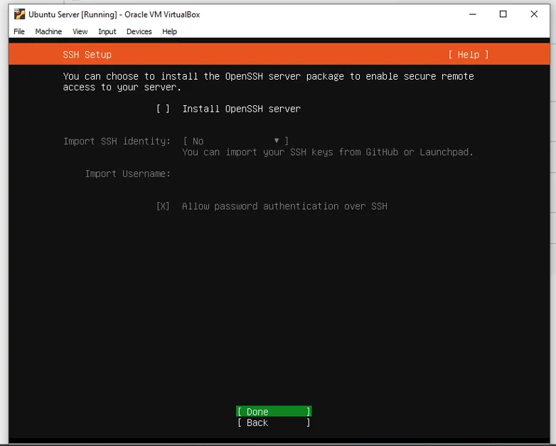 Cách cài đặt Ubuntu Server trên VirtualBox đơn giản cho người mới 41 Chọn Done - Nguồn: Internet