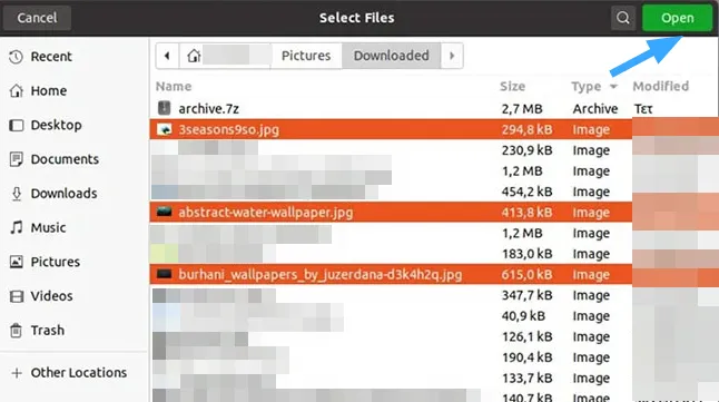 Cách xác minh checksum Linux chi tiết 9 Nhấn nút Open để thêm các file - Nguồn: Internet