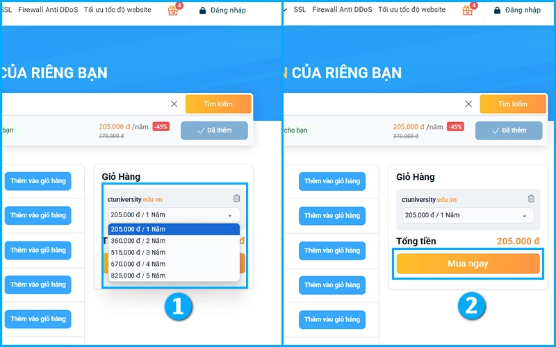 Tên miền .edu là gì? Hướng dẫn đăng ký tên miền .edu.vn nhanh chóng 32 Thêm tên miền .edu.vn vào giỏ hàng tại Vietnix