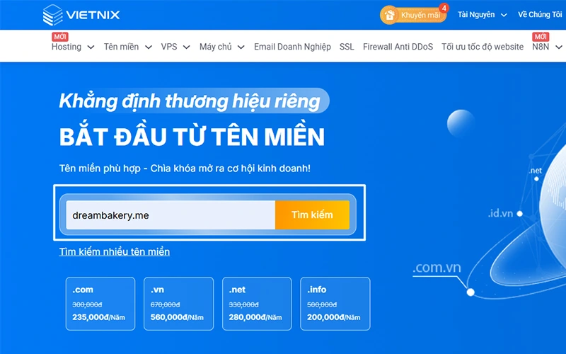 Tên miền .me là gì? Cách đăng ký tên miền .me dễ dàng 44 Kiểm tra đăng ký tên miền tại Vietnix