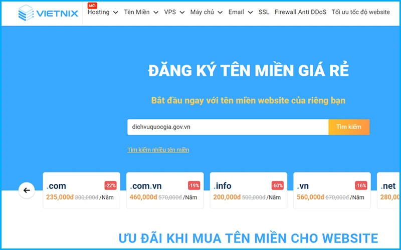 Tên miền .gov là gì? Cách đăng ký tên miền .gov.vn chi tiết 28 Kiểm tra miền .gov.vn cần đăng ký tại Vietnix