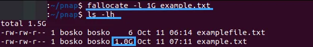 Lệnh fallocate Linux là gì? Các ví dụ về lệnh fallocate Linux 11 Phân bổ kích thước file cụ thể bằng lệnh fallocate Linux - Nguồn: Internet