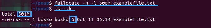 Lệnh fallocate Linux là gì? Các ví dụ về lệnh fallocate Linux 12 Phân bổ không gian và giữ nguyên kích thước file bằng lệnh fallocate Linux - Nguồn: Internet