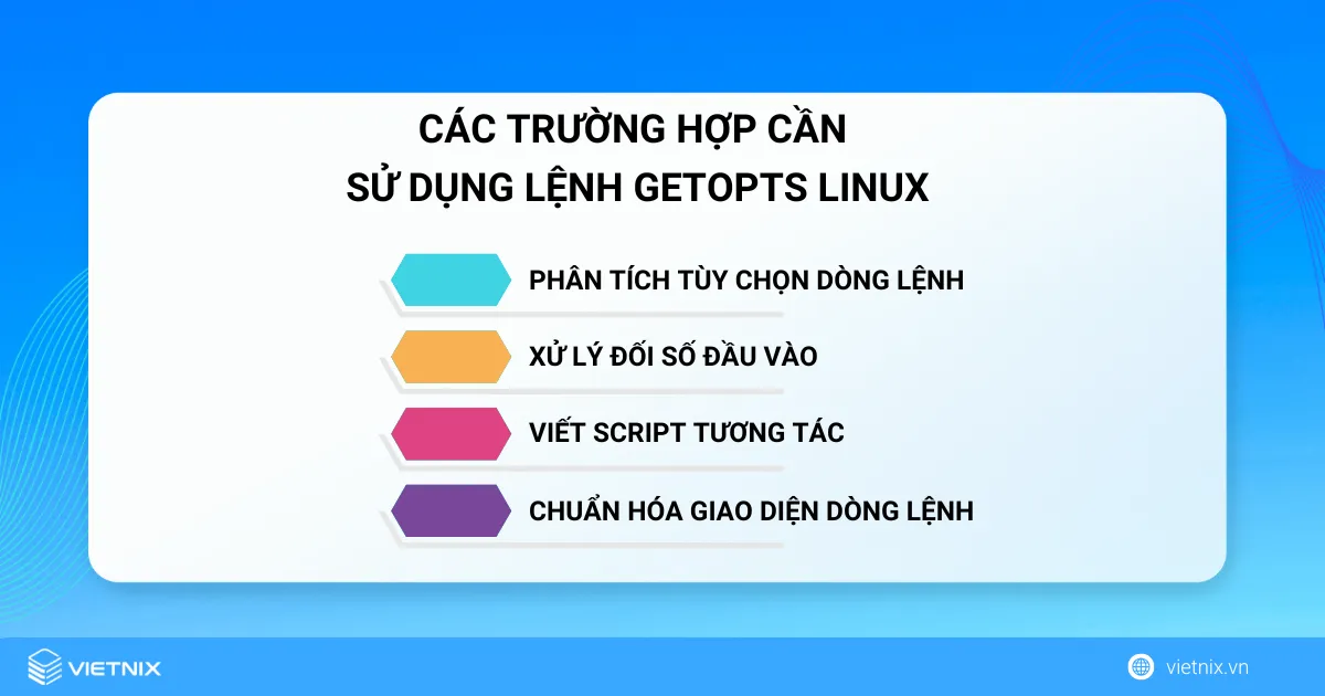 Cách sử dụng lệnh getopts Linux và các ví dụ cụ thể 13 Các trường hợp cần sử dụng lệnh getopts Linux