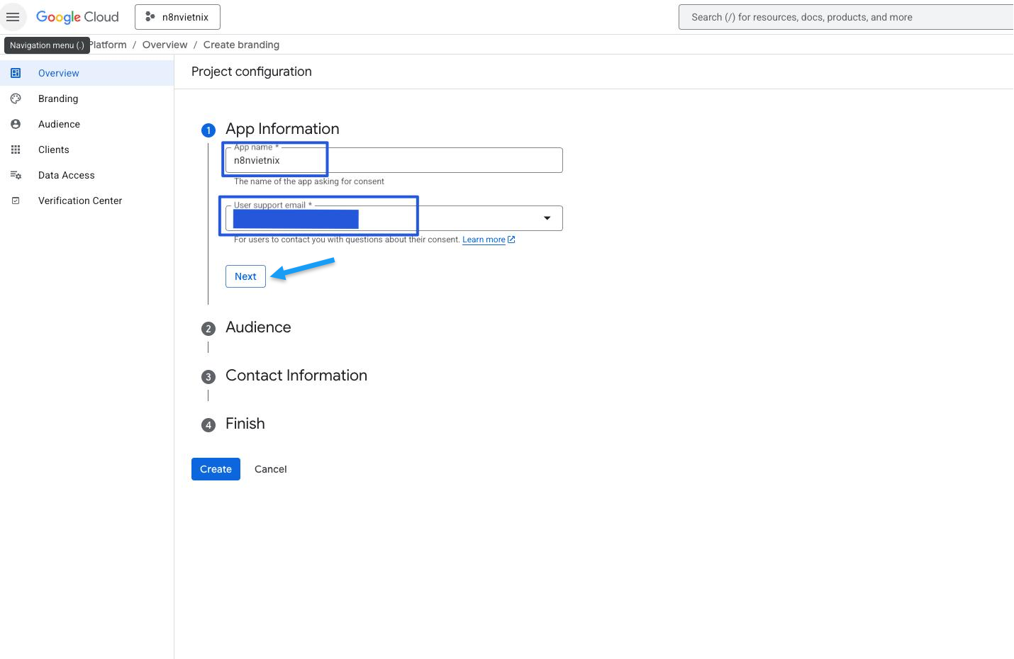 Hướng dẫn từng bước: Kết nối n8n đến Google Cloud APIs (OAuth 2.0) 29 Điền đầy đủ thông tin
