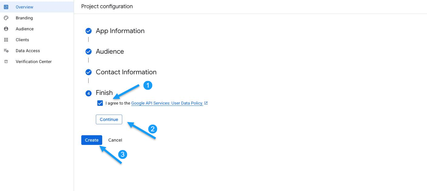 Hướng dẫn từng bước: Kết nối n8n đến Google Cloud APIs (OAuth 2.0) 31 Nhấn Create