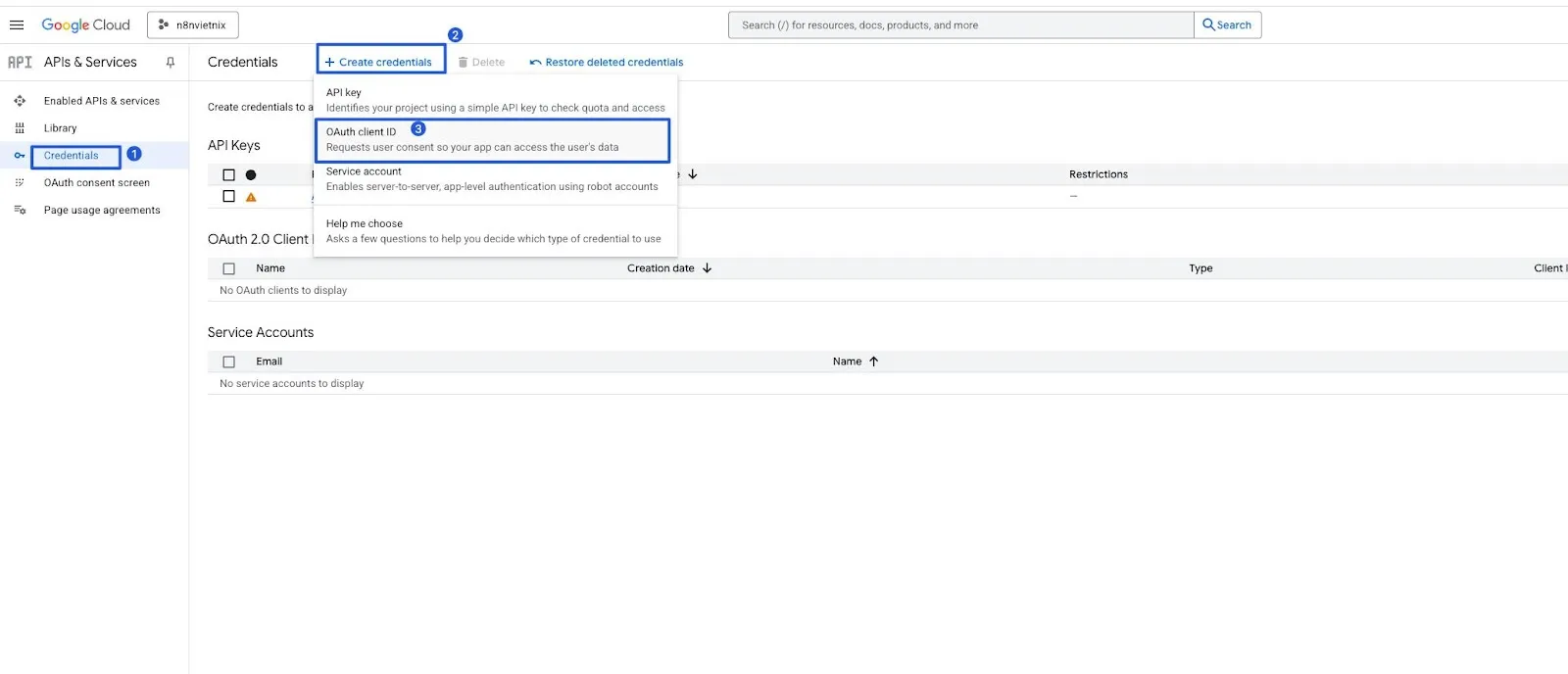 YouTube: Kết nối và tự động hóa với n8n nhanh chóng và hiệu quả 20 Chọn OAuth client ID