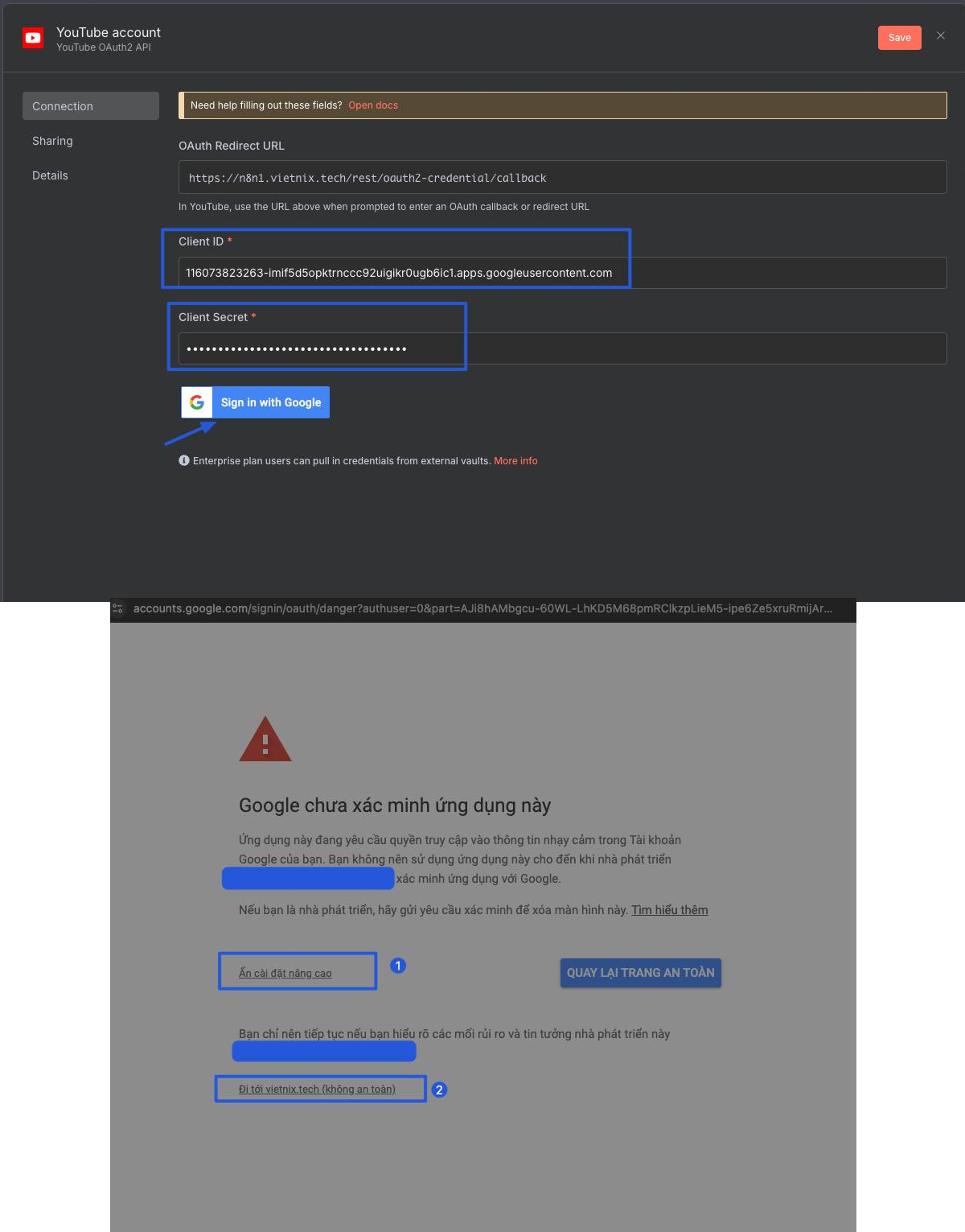 YouTube: Kết nối và tự động hóa với n8n nhanh chóng và hiệu quả 24 Cấu hình Authentication