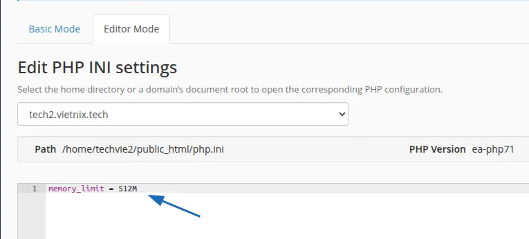 Hướng dẫn cách sử dụng MultiPHP INI Editor trên cPanel 24 Chế độ Editor Mode