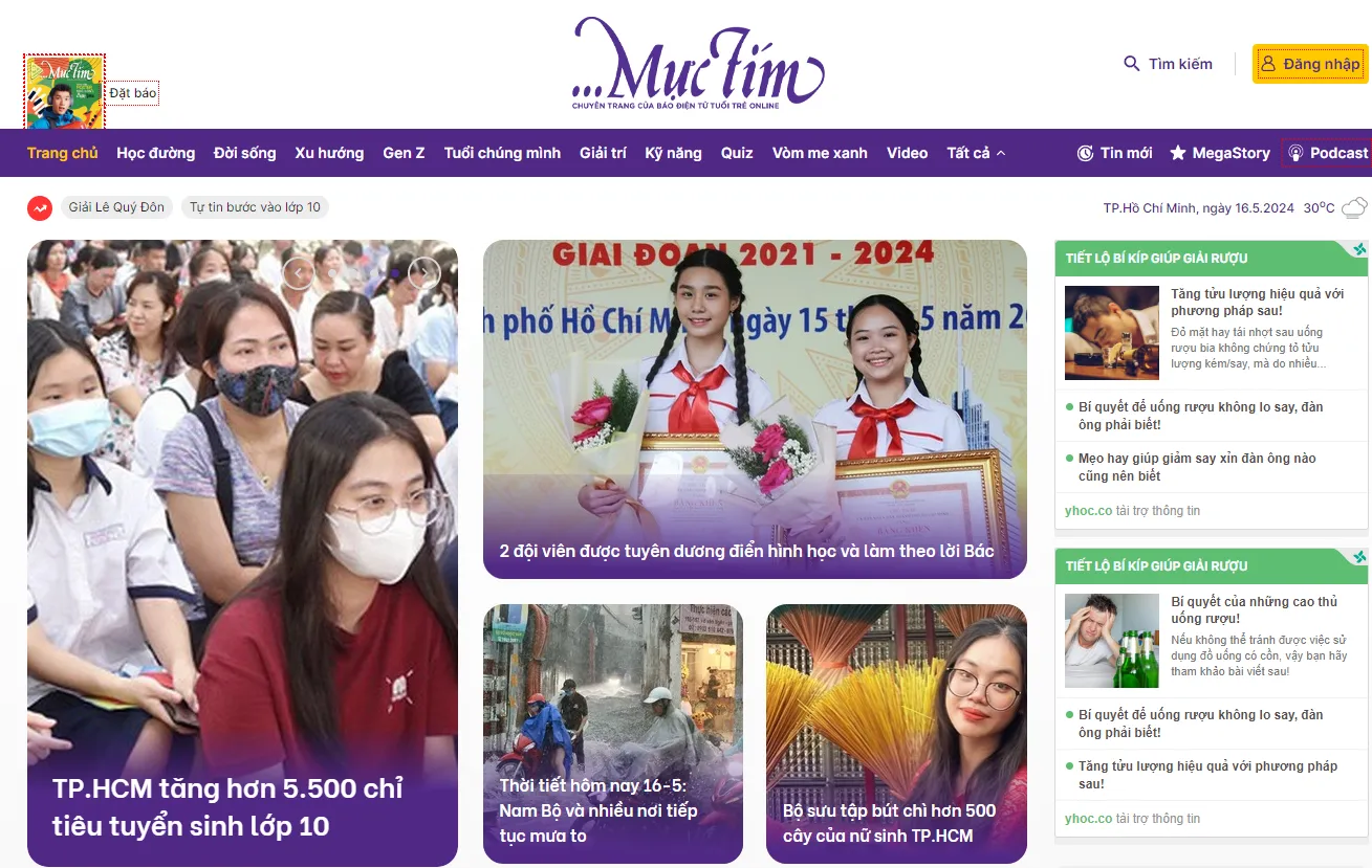 Mực Tím là một trong những trang được các cộng tác viên viết bài ưu tiên lựa chọn