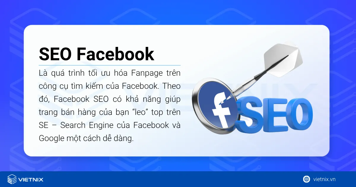 SEO Facebook là gì? Phương pháp SEO Fanpage lên top bền vững 25 SEO Facebook là quá trình tối ưu hóa Fanpage trên công cụ tìm kiếm của Facebook
