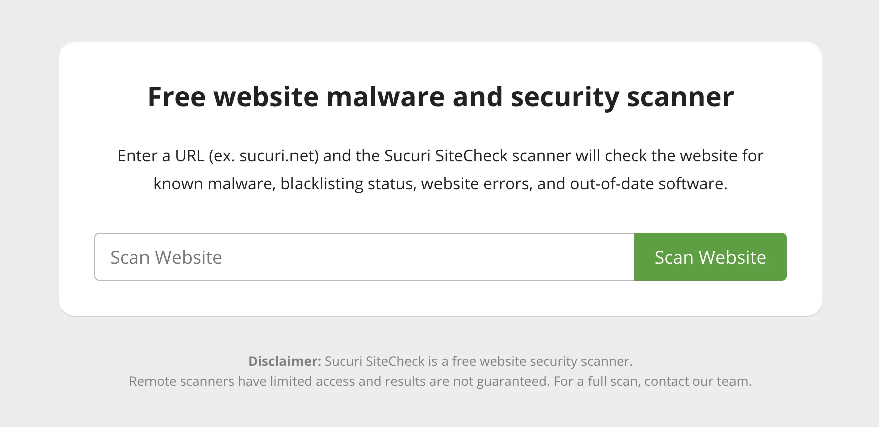 Nguyên nhân và cách xử lý mã độc trên hosting website triệt để 17 Sucuri SiteCheck