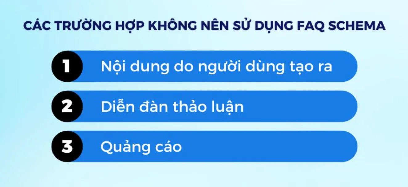 FAQ Schema là gì? 2 cách tạo FAQ Schema dễ dàng, chuẩn xác 36 Trường hợp không hợp lệ để dùng FAQ Schema